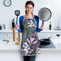 Personalised Hawaii Tribal Humpback Whale Apron Poni Hibiscus Seamless Pattern LT9 - Polynesian Pride