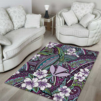 Personalised Hawaii Tribal Humpback Whale Area Rug Poni Hibiscus Seamless Pattern