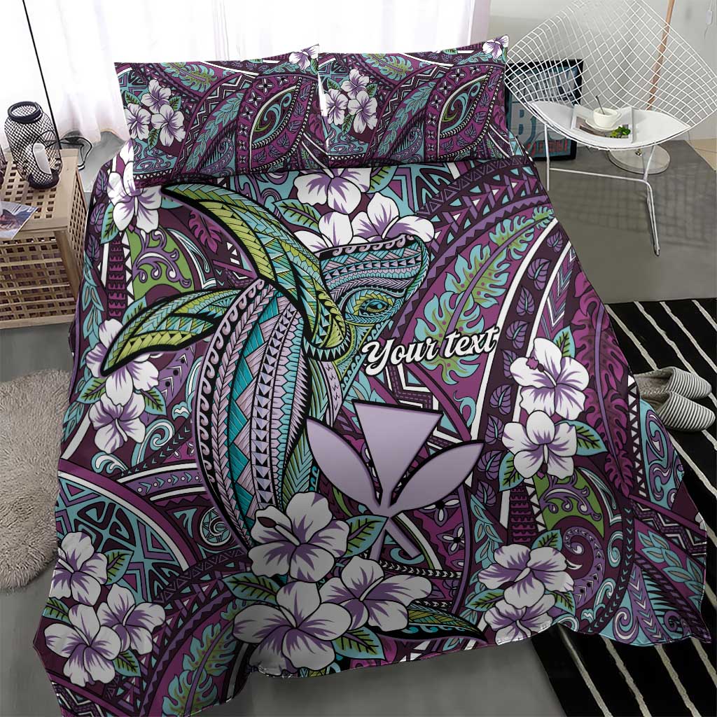 Personalised Hawaii Tribal Humpback Whale Bedding Set Poni Hibiscus Seamless Pattern LT9 - Polynesian Pride