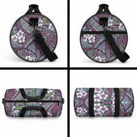 Personalised Hawaii Tribal Humpback Whale Duffle Bag Poni Hibiscus Seamless Pattern LT9 - Polynesian Pride
