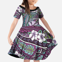 Personalised Hawaii Tribal Humpback Whale Family Matching Off Shoulder Maxi Dress and Hawaiian Shirt Poni Hibiscus Seamless Pattern