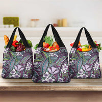 Personalised Hawaii Tribal Humpback Whale Grocery Bag Poni Hibiscus Seamless Pattern LT9 3-pack One Size Purple - Polynesian Pride