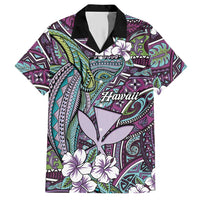 Personalised Hawaii Tribal Humpback Whale Hawaiian Shirt Poni Hibiscus Seamless Pattern LT9 Purple - Polynesian Pride