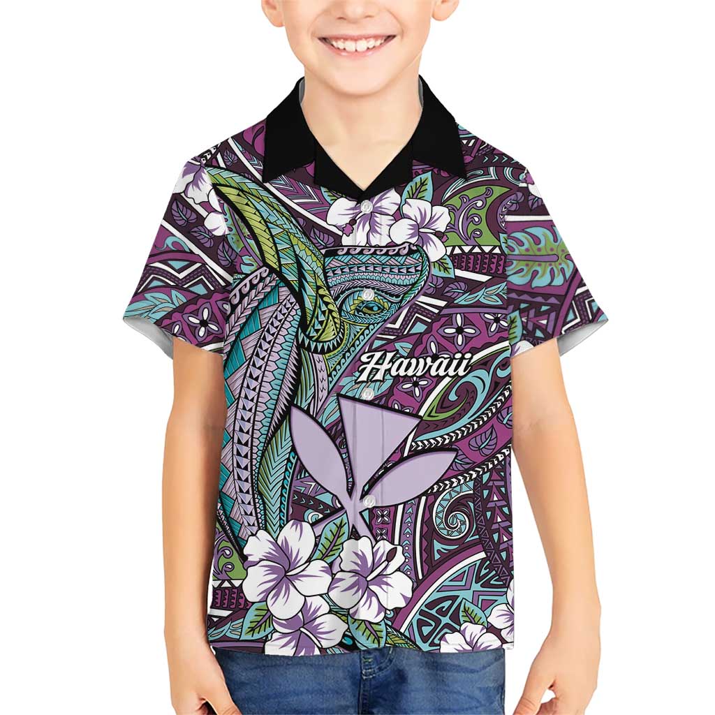 Personalised Hawaii Tribal Humpback Whale Hawaiian Shirt Poni Hibiscus Seamless Pattern LT9 - Polynesian Pride