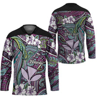 Personalised Hawaii Tribal Humpback Whale Hockey Jersey Poni Hibiscus Seamless Pattern LT9 - Polynesian Pride