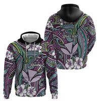 Personalised Hawaii Tribal Humpback Whale Hoodie Poni Hibiscus Seamless Pattern LT9 - Polynesian Pride