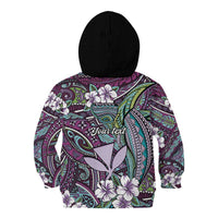 Personalised Hawaii Tribal Humpback Whale Kid Hoodie Poni Hibiscus Seamless Pattern
