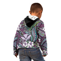 Personalised Hawaii Tribal Humpback Whale Kid Hoodie Poni Hibiscus Seamless Pattern