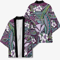 Personalised Hawaii Tribal Humpback Whale Kimono Poni Hibiscus Seamless Pattern LT9 - Polynesian Pride