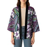 Personalised Hawaii Tribal Humpback Whale Kimono Poni Hibiscus Seamless Pattern LT9 - Polynesian Pride