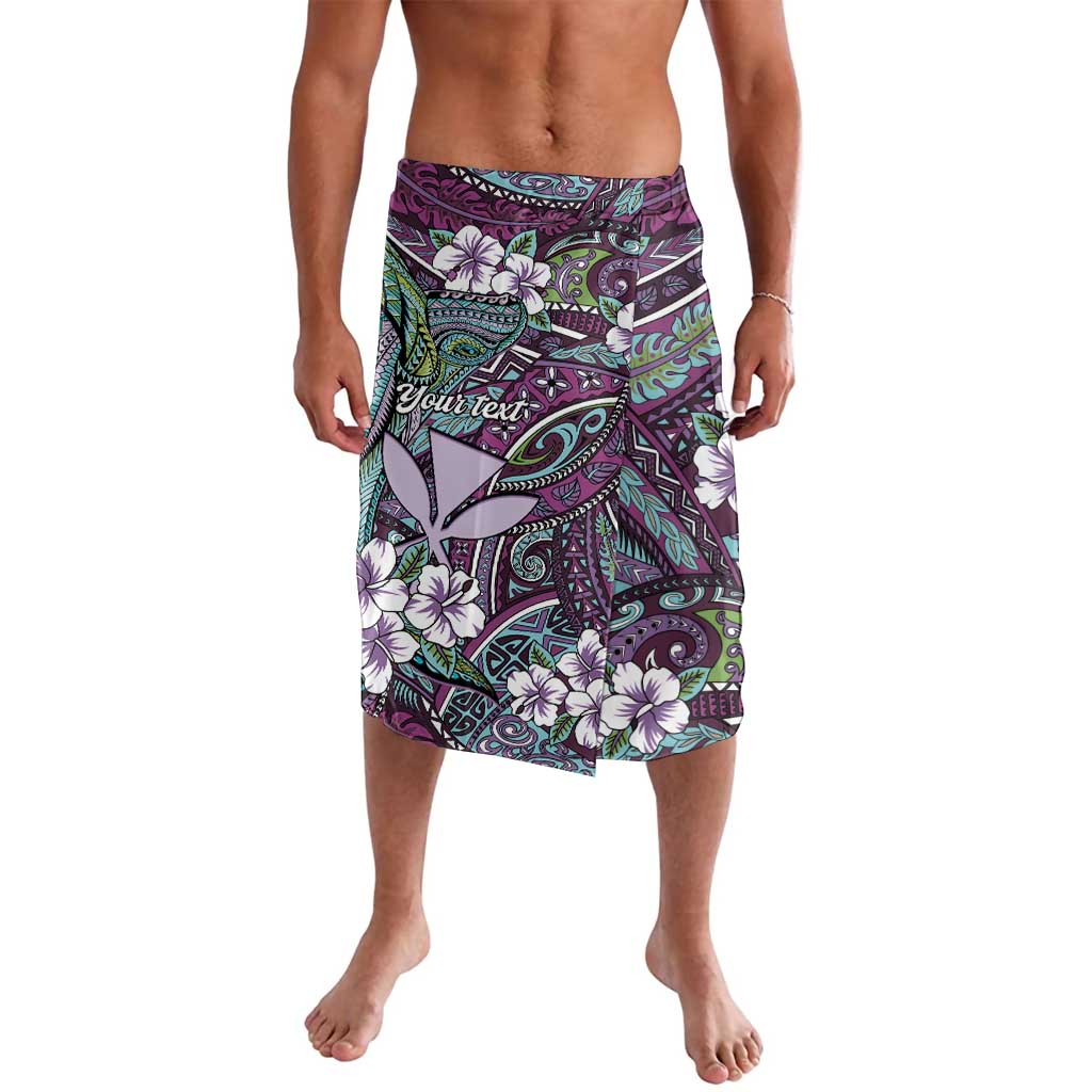 Personalised Hawaii Tribal Humpback Whale Lavalava Poni Hibiscus Seamless Pattern LT9 Purple - Polynesian Pride