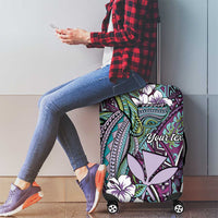 Personalised Hawaii Tribal Humpback Whale Luggage Cover Poni Hibiscus Seamless Pattern LT9 - Polynesian Pride