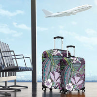 Personalised Hawaii Tribal Humpback Whale Luggage Cover Poni Hibiscus Seamless Pattern LT9 - Polynesian Pride