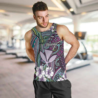 Personalised Hawaii Tribal Humpback Whale Men Tank Top Poni Hibiscus Seamless Pattern LT9 Purple - Polynesian Pride