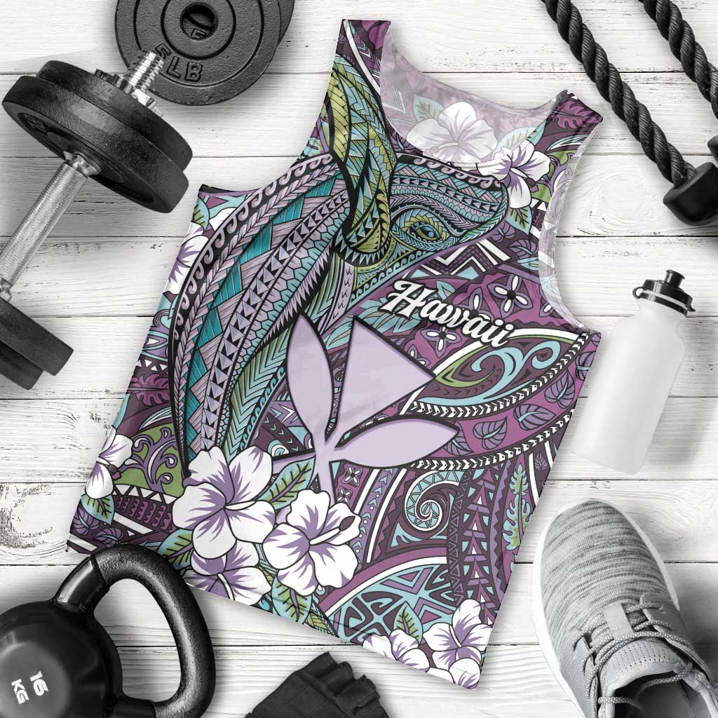 Personalised Hawaii Tribal Humpback Whale Men Tank Top Poni Hibiscus Seamless Pattern LT9 - Polynesian Pride