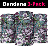 Personalised Hawaii Tribal Humpback Whale Neck Gaiter Poni Hibiscus Seamless Pattern LT9 package One Size: 25*50cm Purple - Polynesian Pride