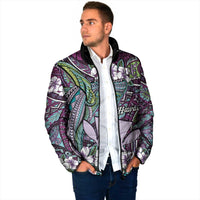 Personalised Hawaii Tribal Humpback Whale Padded Jacket Poni Hibiscus Seamless Pattern LT9 - Polynesian Pride