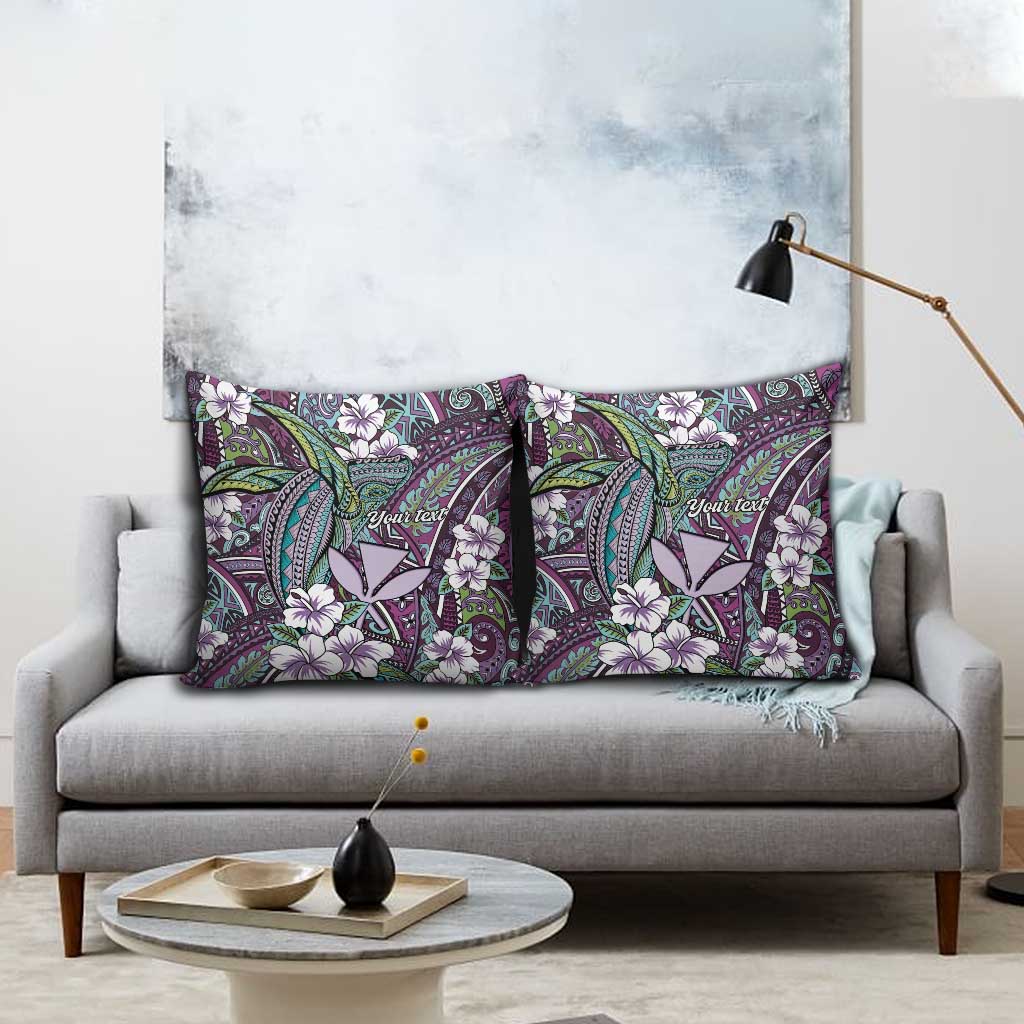 Personalised Hawaii Tribal Humpback Whale Pillow Cover Poni Hibiscus Seamless Pattern LT9 - Polynesian Pride
