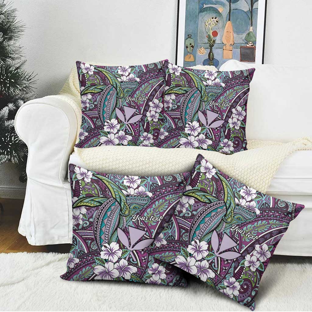 Personalised Hawaii Tribal Humpback Whale Pillow Cover Poni Hibiscus Seamless Pattern LT9 - Polynesian Pride
