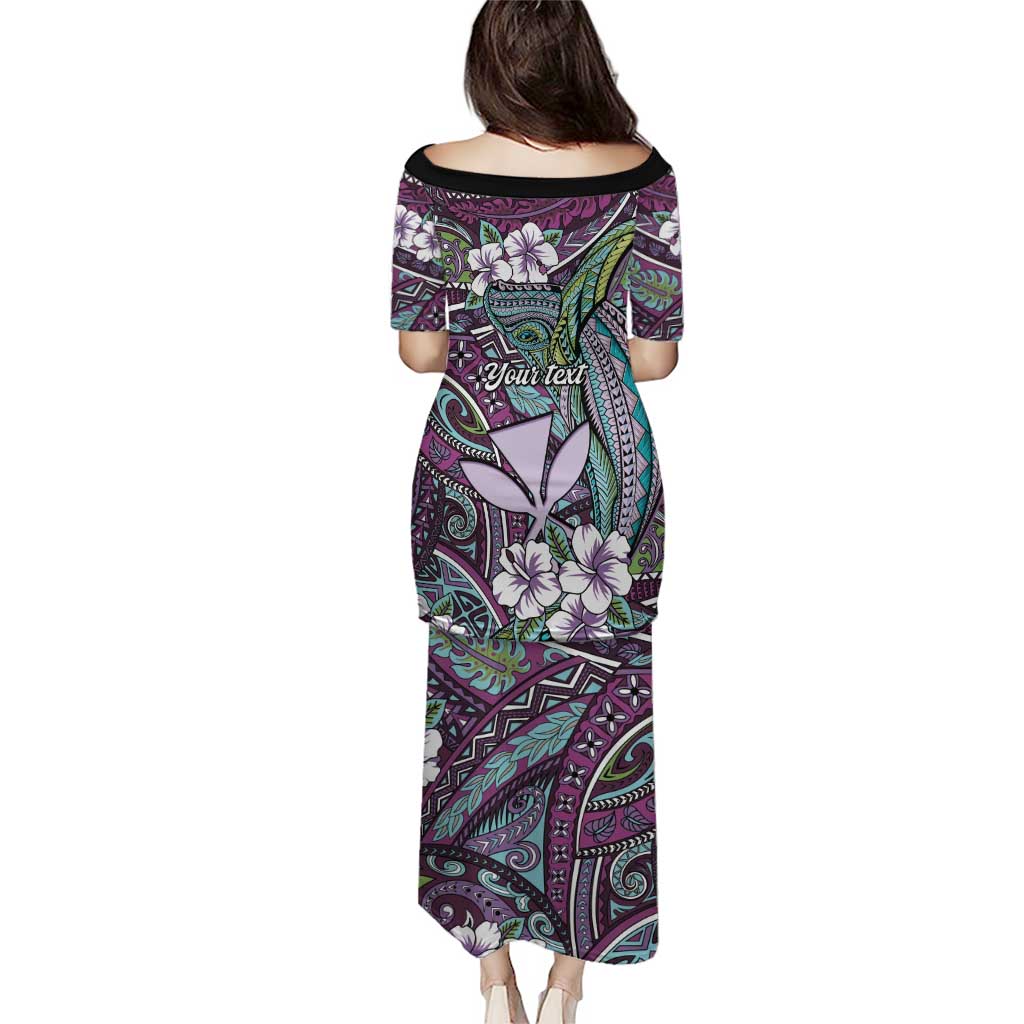 Personalised Hawaii Tribal Humpback Whale Puletasi Poni Hibiscus Seamless Pattern LT9 - Polynesian Pride