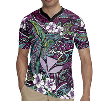 Personalised Hawaii Tribal Humpback Whale Rugby Jersey Poni Hibiscus Seamless Pattern LT9 - Polynesian Pride