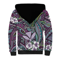 Personalised Hawaii Tribal Humpback Whale Sherpa Hoodie Poni Hibiscus Seamless Pattern LT9 - Polynesian Pride