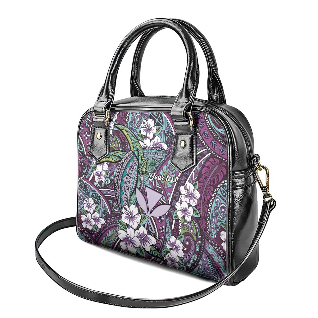 Personalised Hawaii Tribal Humpback Whale Shoulder Handbag Poni Hibiscus Seamless Pattern LT9 - Polynesian Pride