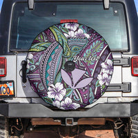 Personalised Hawaii Tribal Humpback Whale Spare Tire Cover Poni Hibiscus Seamless Pattern