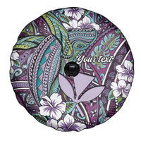Personalised Hawaii Tribal Humpback Whale Spare Tire Cover Poni Hibiscus Seamless Pattern