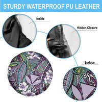 Personalised Hawaii Tribal Humpback Whale Spare Tire Cover Poni Hibiscus Seamless Pattern