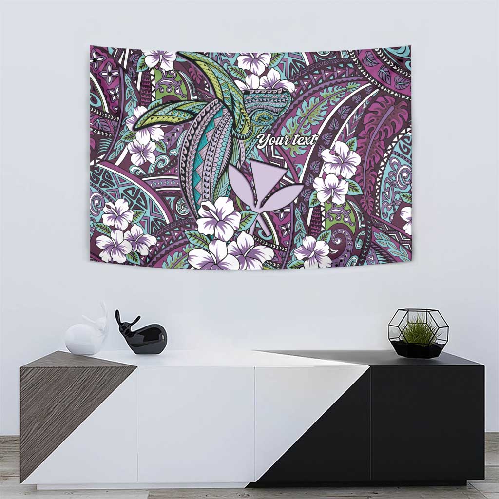Personalised Hawaii Tribal Humpback Whale Tapestry Poni Hibiscus Seamless Pattern