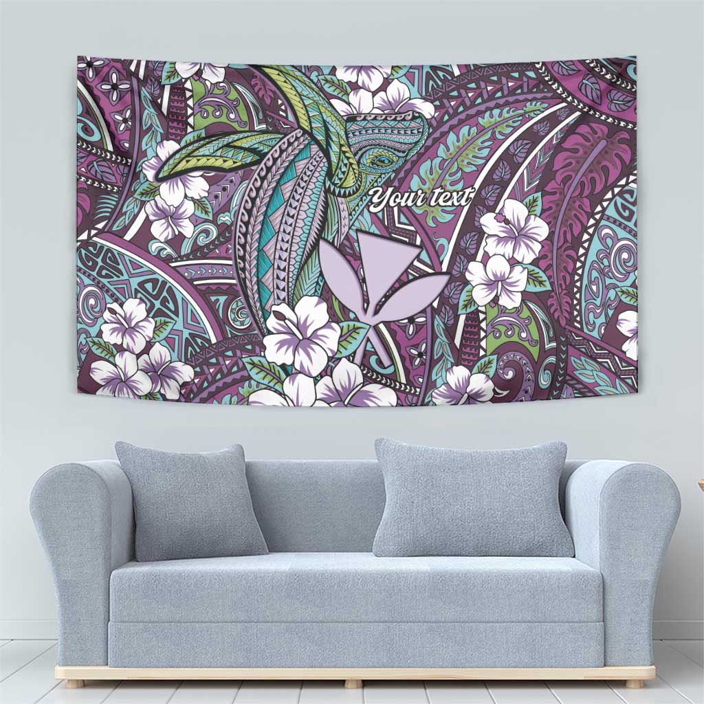 Personalised Hawaii Tribal Humpback Whale Tapestry Poni Hibiscus Seamless Pattern