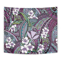 Personalised Hawaii Tribal Humpback Whale Tapestry Poni Hibiscus Seamless Pattern