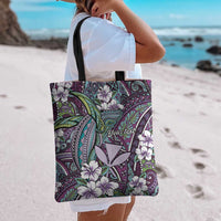 Personalised Hawaii Tribal Humpback Whale Tote Bag Poni Hibiscus Seamless Pattern LT9 - Polynesian Pride