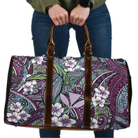 Personalised Hawaii Tribal Humpback Whale Travel Bag Poni Hibiscus Seamless Pattern LT9 Purple - Polynesian Pride