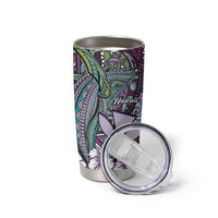 Personalised Hawaii Tribal Humpback Whale Tumbler Cup Poni Hibiscus Seamless Pattern LT9 - Polynesian Pride
