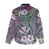 Personalised Hawaii Tribal Humpback Whale Women Casual Shirt Poni Hibiscus Seamless Pattern LT9 - Polynesian Pride