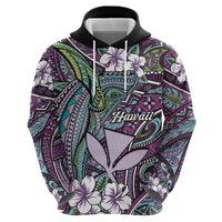 Personalised Hawaii Tribal Humpback Whale Zip Hoodie Poni Hibiscus Seamless Pattern LT9 - Polynesian Pride