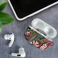 Personalised Hawaii Tribal Humpback Whale AirPods Case Ulaula Hibiscus Seamless Pattern LT9 - Polynesian Pride