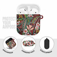 Personalised Hawaii Tribal Humpback Whale AirPods Case Ulaula Hibiscus Seamless Pattern LT9 - Polynesian Pride