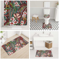 Personalised Hawaii Tribal Humpback Whale Bathroom Set Ulaula Hibiscus Seamless Pattern LT9 - Polynesian Pride