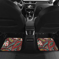 Personalised Hawaii Tribal Humpback Whale Car Mats Ulaula Hibiscus Seamless Pattern
