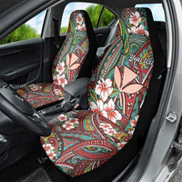 Personalised Hawaii Tribal Humpback Whale Car Seat Cover Ulaula Hibiscus Seamless Pattern LT9 - Polynesian Pride