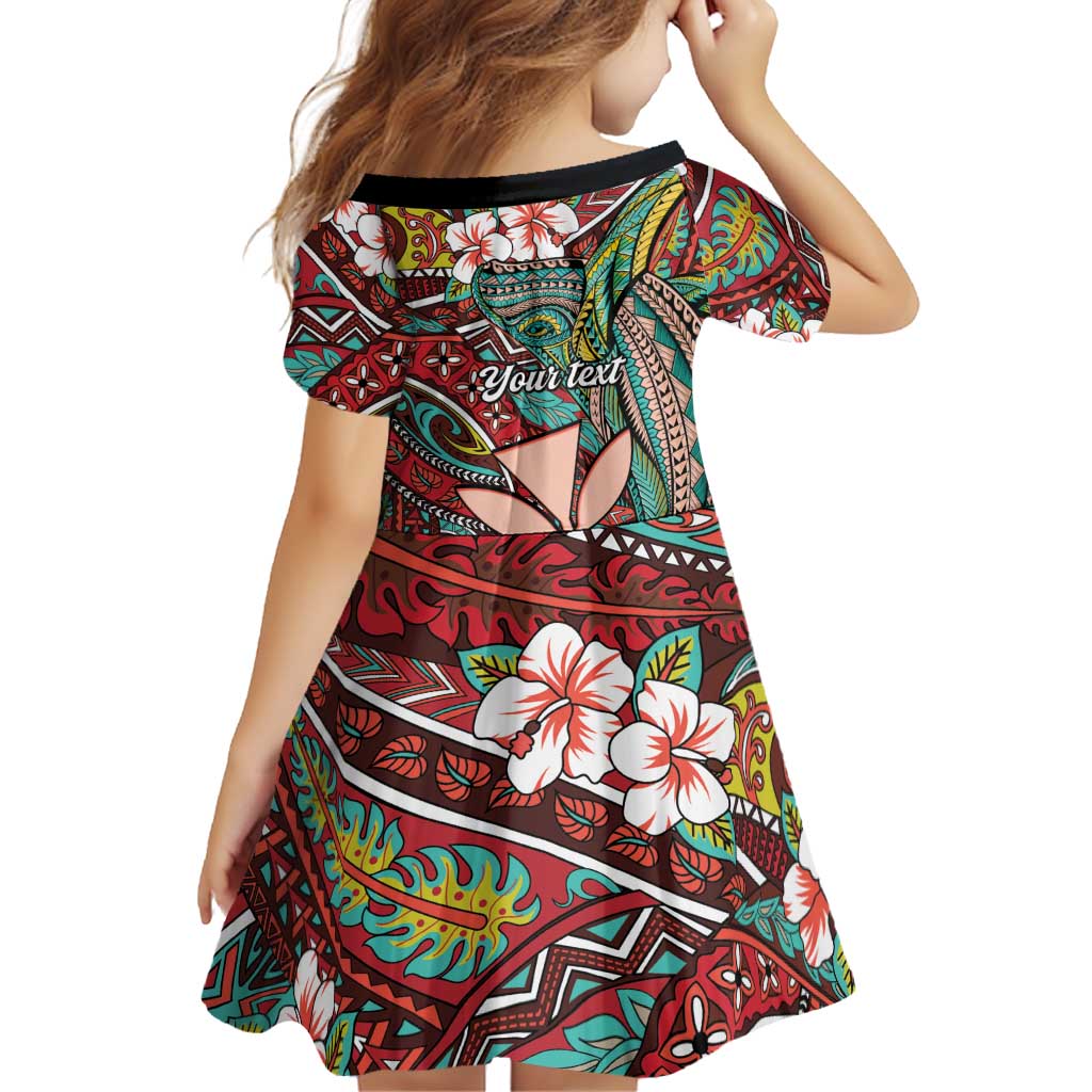 Personalised Hawaii Tribal Humpback Whale Family Matching Off Shoulder Maxi Dress and Hawaiian Shirt Ulaula Hibiscus Seamless Pattern