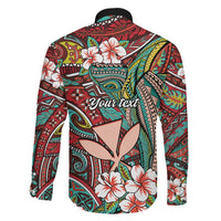 Personalised Hawaii Tribal Humpback Whale Family Matching Tank Maxi Dress and Hawaiian Shirt Ulaula Hibiscus Seamless Pattern