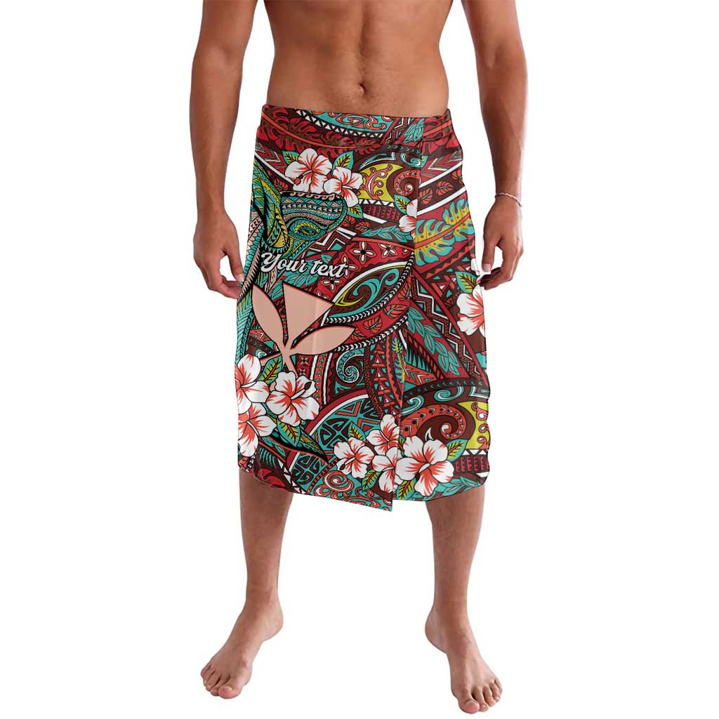 Personalised Hawaii Tribal Humpback Whale Lavalava Ulaula Hibiscus Seamless Pattern LT9 Red - Polynesian Pride