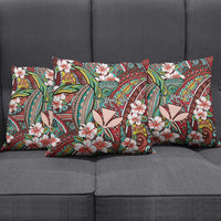 Personalised Hawaii Tribal Humpback Whale Pillow Cover Ulaula Hibiscus Seamless Pattern LT9 - Polynesian Pride