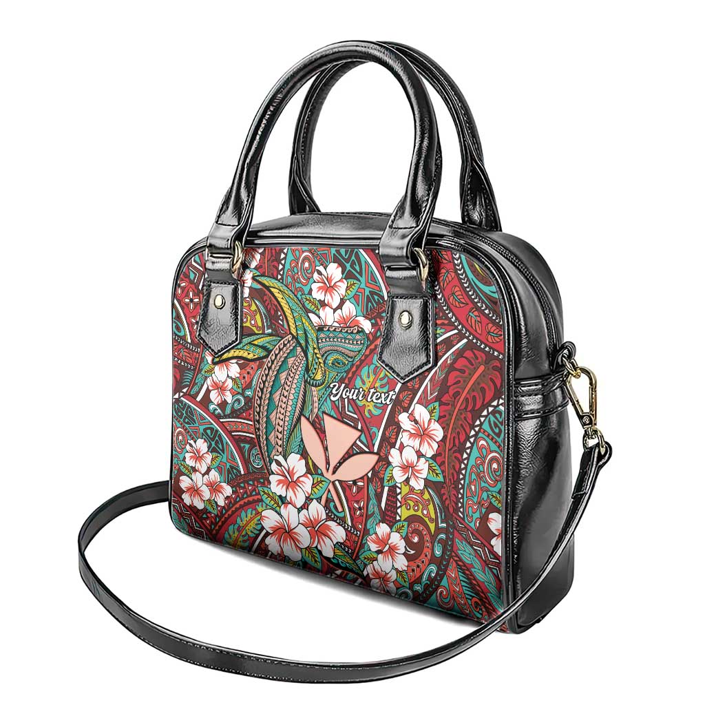 Personalised Hawaii Tribal Humpback Whale Shoulder Handbag Ulaula Hibiscus Seamless Pattern LT9 - Polynesian Pride