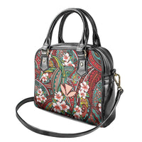 Personalised Hawaii Tribal Humpback Whale Shoulder Handbag Ulaula Hibiscus Seamless Pattern LT9 - Polynesian Pride