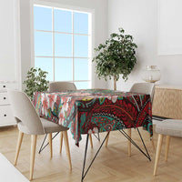 Personalised Hawaii Tribal Humpback Whale Tablecloth Ulaula Hibiscus Seamless Pattern LT9 - Polynesian Pride